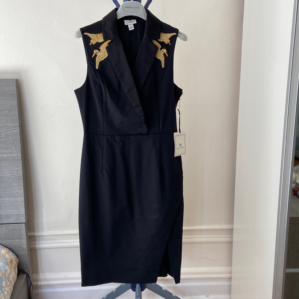 Altuzarra for Target Tuxedo Black Dress Crane Gold Embordery